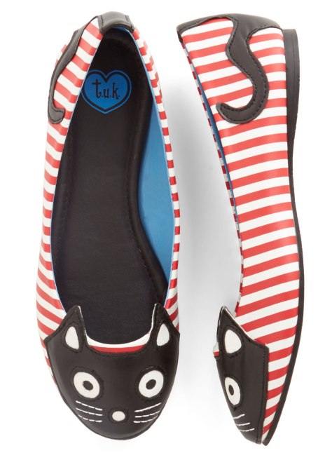 Up Your Alley Cat Striped Flats